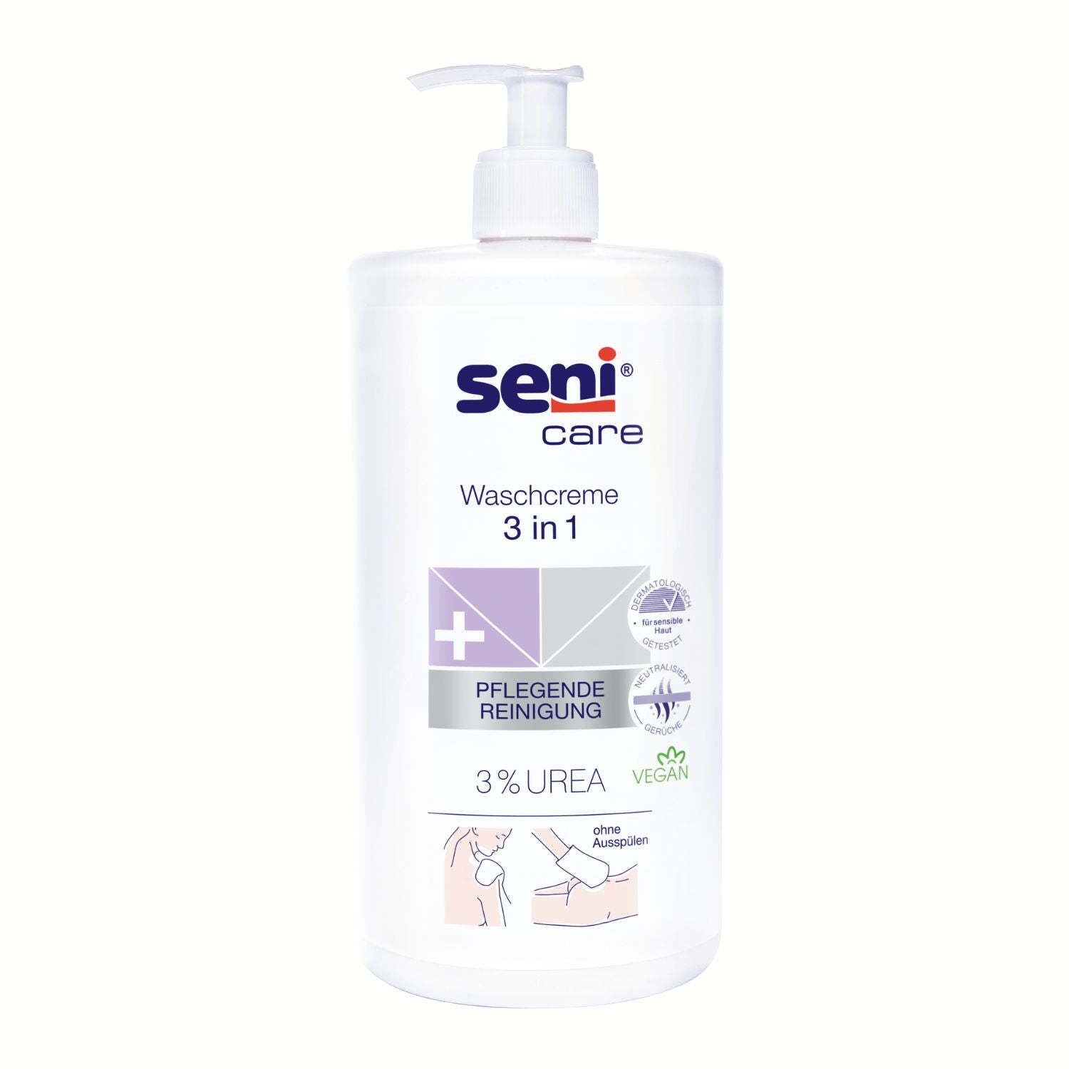 Seni Care Waschcreme 3 in 1 mit 3% UREA - 1000 ml "pflegende Reinigung"